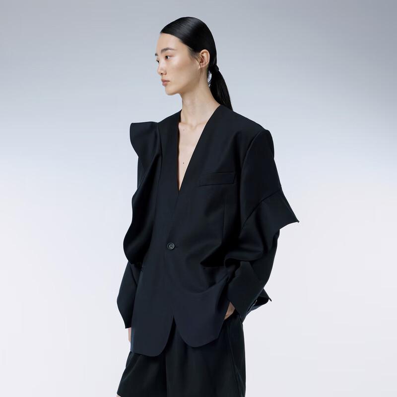 JNBY Women s 100% Lamb Wool Peaked Lapel Blazer M