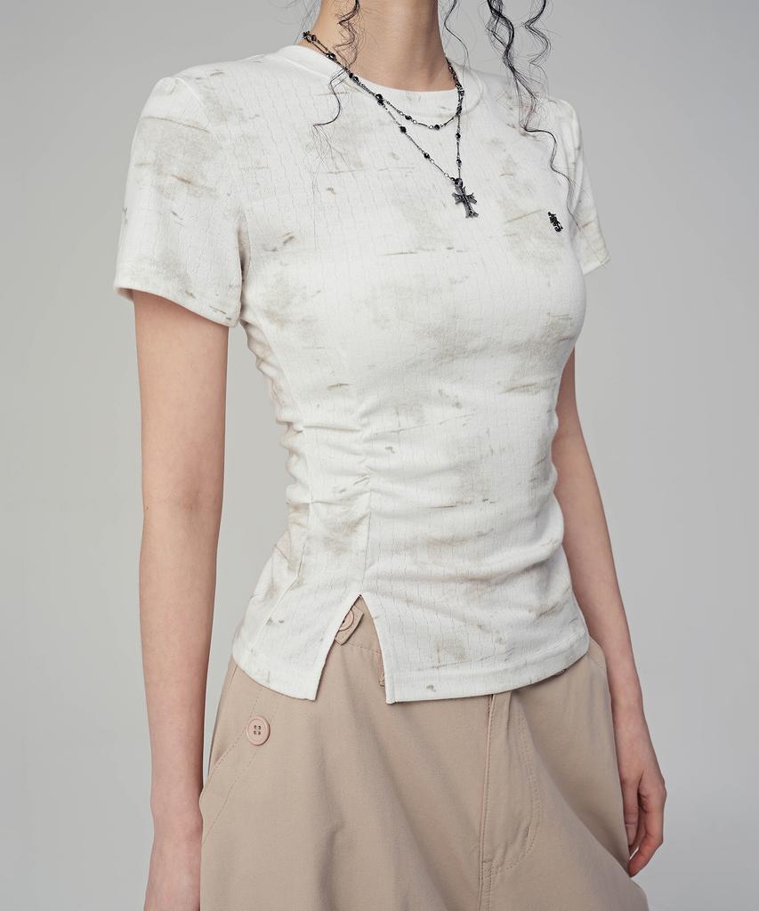 AVANDRESS Gina Fog Shirred Jacquard Tee_2 Colors