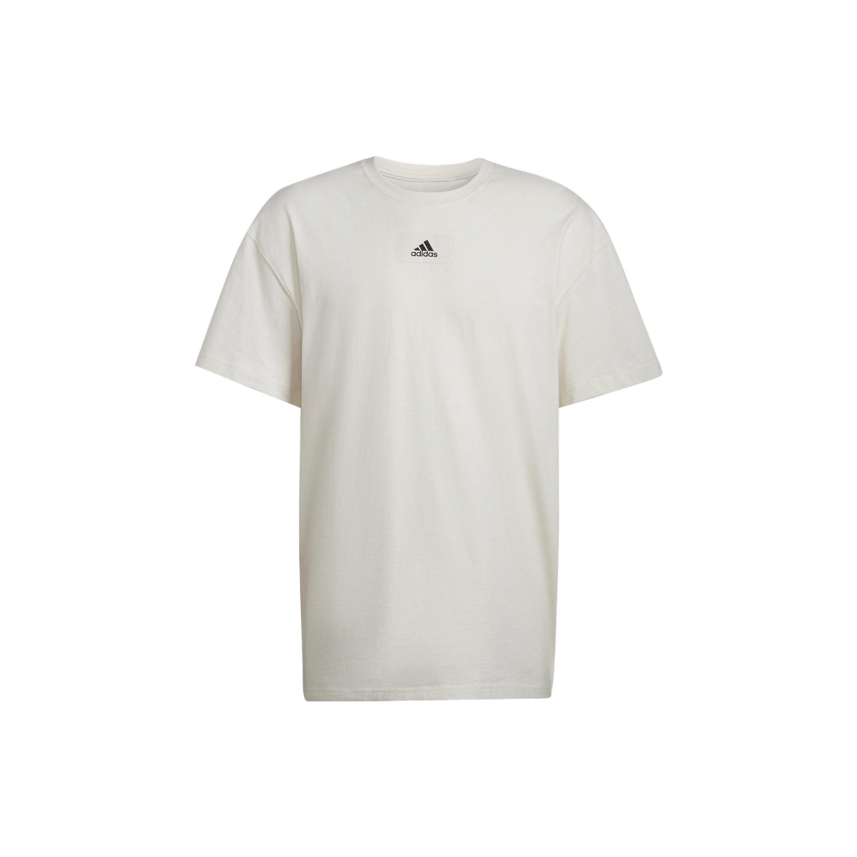 adidas Solid Color Sports Round Neck Short Sleeve Beige Men s HE4368 XL