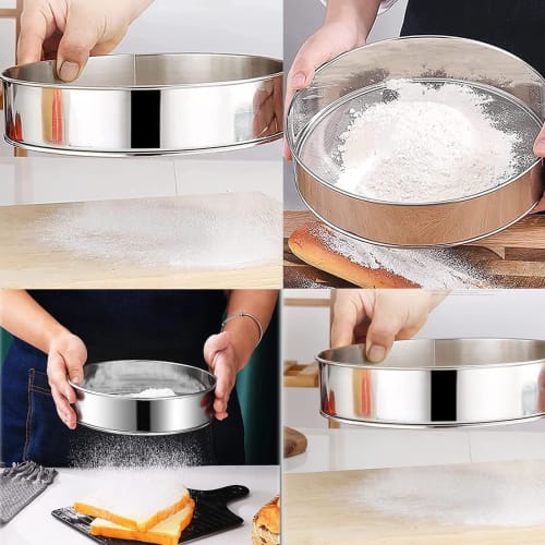 Flour Sieve, 60 Mesh, Stainless Steel, Small, Strainer, Kitchen Utensil, 20cm