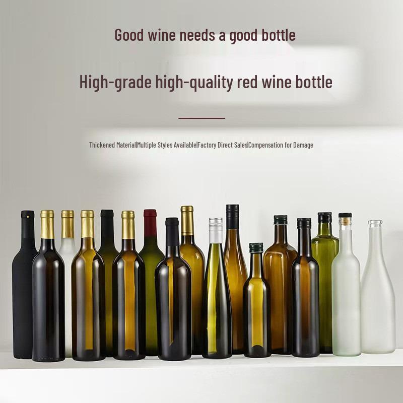In-Stock Burgundy Green Glass Wine Bottle - Ideal for Red Wine, Liquor, Home Brewing, and Fruit Wine Storage