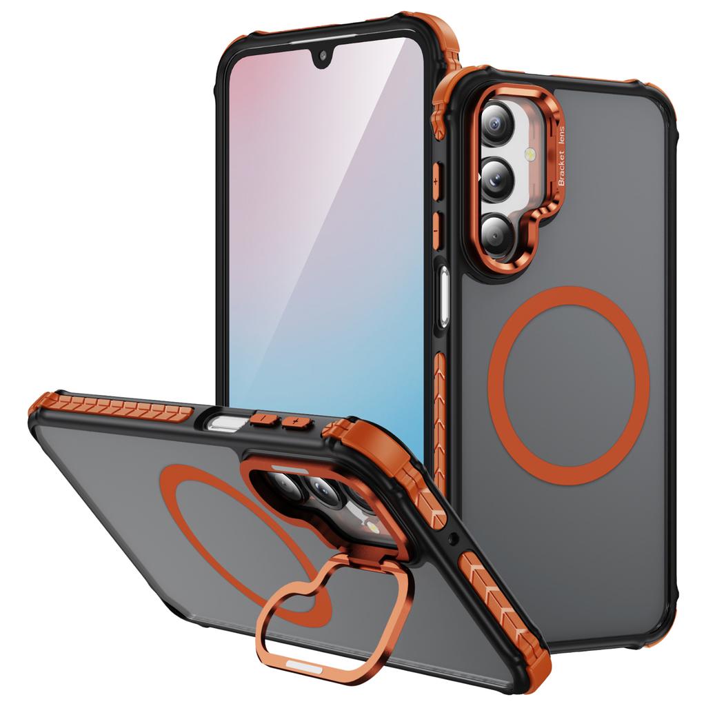 For Samsung Galaxy A16 5G Case with Lens Kickstand Matte Back Cover Magnetic Case