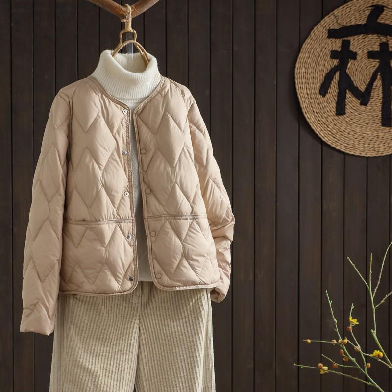 Womens Lightweight Short Puffer Jacket With Quilted Design Warm Down Coat Small Stature Daily Wear Winter