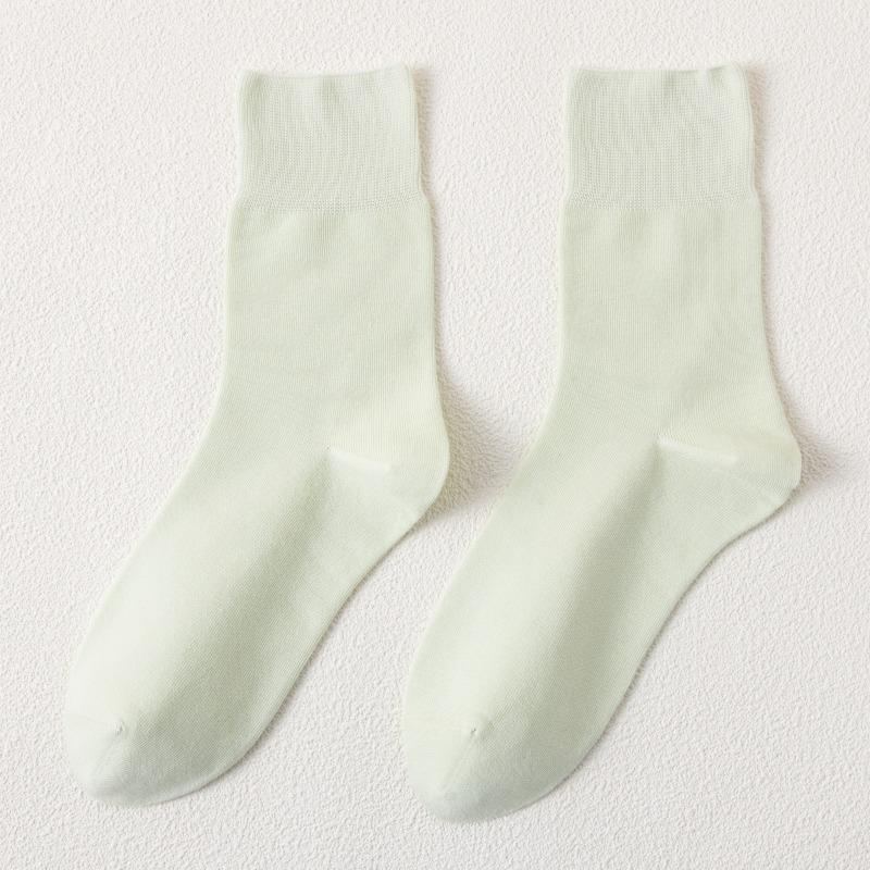 Female Spring and Summer Thin Cotton Pure Color Deodorizing Sweat Absorption Anti Pilling All Go Boneless Tube Socks