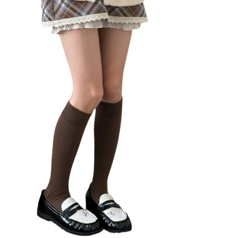 Soft and Glutinous Wool Calf Socks for Winter Warmth, Boneless Long Stockings, Solid Color Versatile Socks for Women