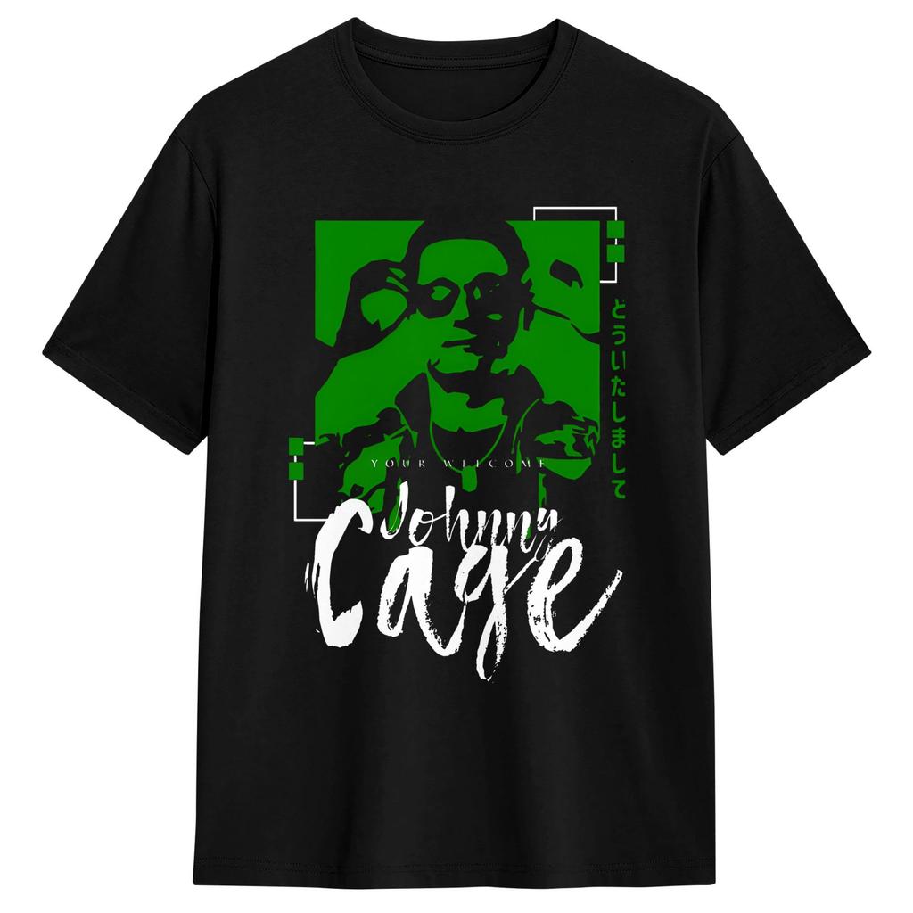 Johnny Cage Uncaged Fury TShirt Beach Cotton T Shirts For Couple Casual Tee Shirt Short Sleeves Y2K Basic Tees