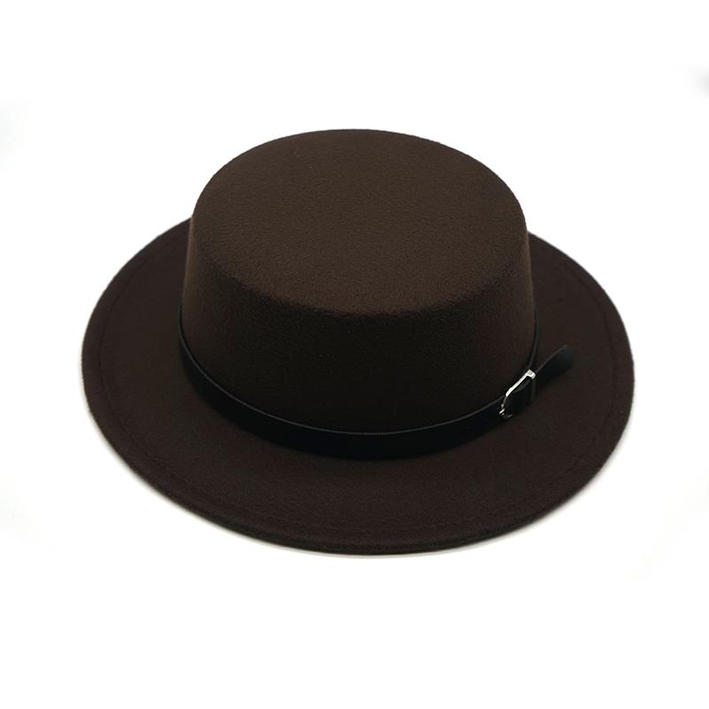 Ny Filthatt Herre Fedora-hatter med Belte Dame Vintage Trilby-luer Ull Fedora Varm Jazzhatt Chapeau Femme filt Panamahatt