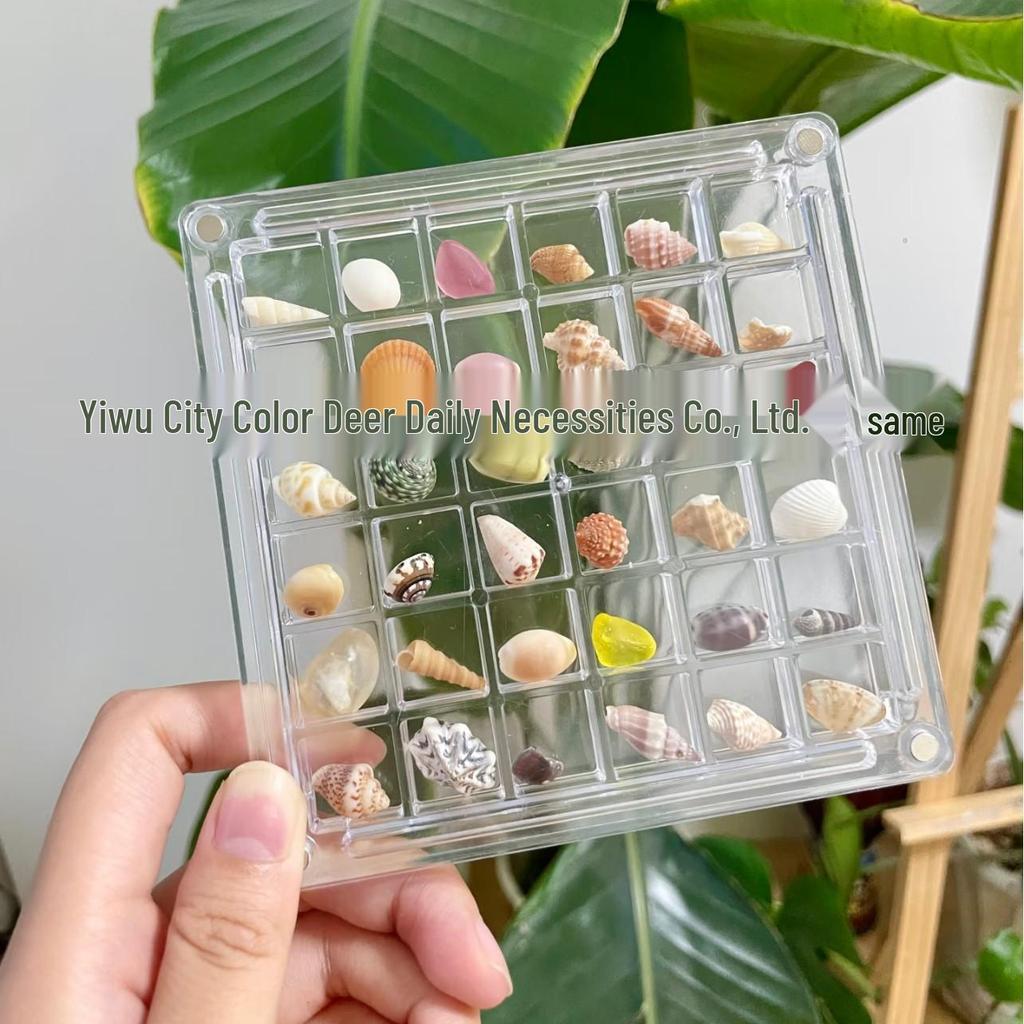 Xiaohongshu Bestseller: High-Transparency Seashell Display & Nail Art Rhinestone Storage Box with Magnetic Closure.