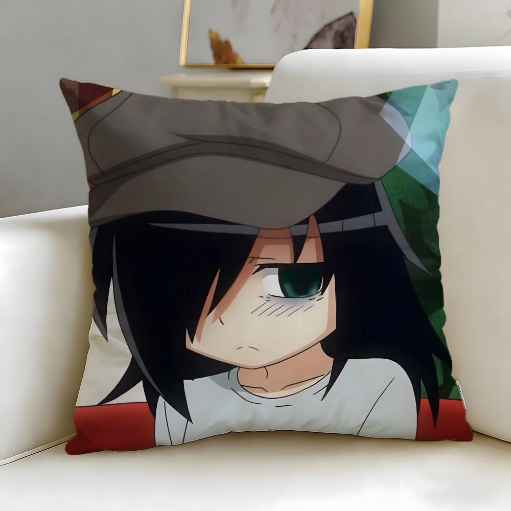 Beliebter Anime-Charakter Tomoko Kuroki Kissenbezug Weich Leicht zu waschen Kissenhülle Vielseitig für Sofa Bett Reise und Büro
