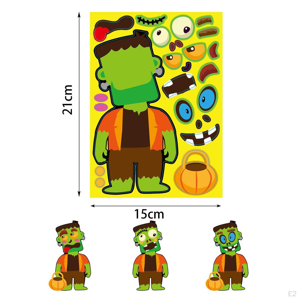 24 PCS Sticker Sheets Party Favors for Kids Halloween Cartoon Characters Stickers