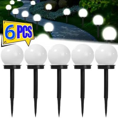 2/3/6PCS Solar LED Light Outdoor Solar Lawn Light Decor Solar Garden Light White Bulb Lawn Light Street Light Waterproof Garden Light