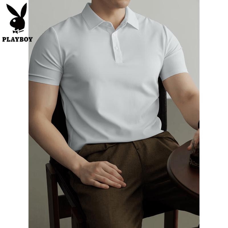 PLAYBOY Men s Half-Zip Quick-Dry Polo Shirt 3XL