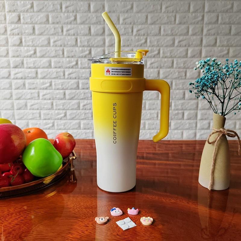 Big Mac Thermal Cup 40oz/1180ml Large Capacity Car Coffee Cup Stainless Steel Insulated Water Bottle Vacuum Flask With Straw