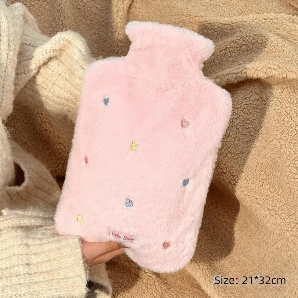2000ML Hot Water Bottle Plush Belly Warmer Portable Hand Warmer Winter