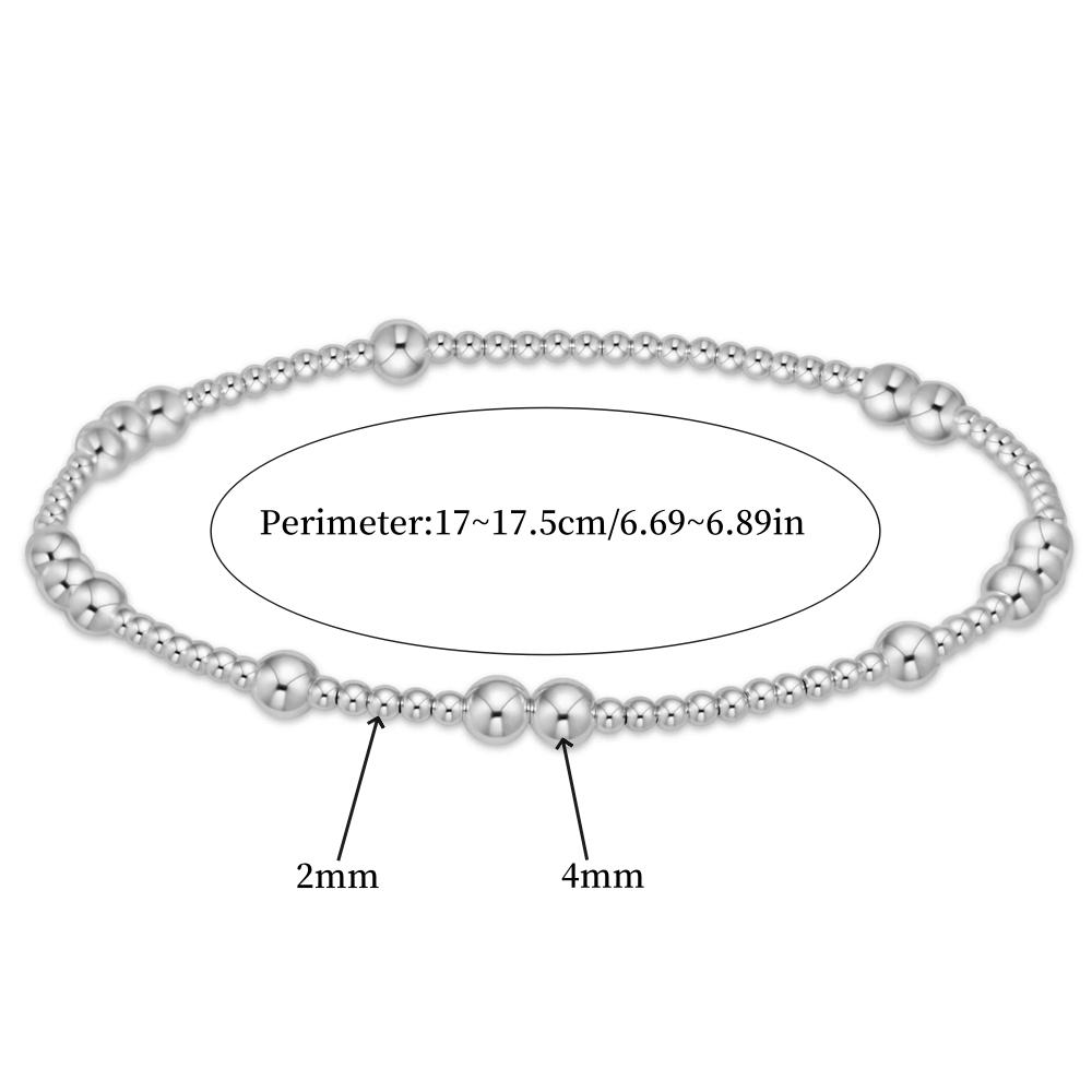 

Vlen Stackable Metal Beaded Bracelet Adjustable Silver Color Jewelry for Women Minimalist Bracelets Gift Set for Everyday Wear