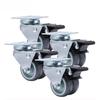 4PCS Casters Wheels 2 Inch Heavy Duty Swivel Soft Rubber Roller with Brake for Platform Trolley Furniture Wheels