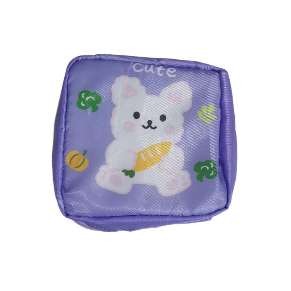 Cute Cartoon Pattern Bunny Bear Rabbits Cosmetic Bag Lipstick Pouch Sanitary Napkin Bag Coin Purse