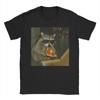Womens Cool Raccoon Eating Pizza Graphic Tee Printed Short Sleeve Casual Summer Top for Funny Animal Daily Wear Cool Top