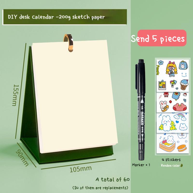 

Blank Desk Calendar Desktop Display Portable Calendar Desktop Decoration DIY Handmade Diary 200G/250G Thick Cardboard Card Paper