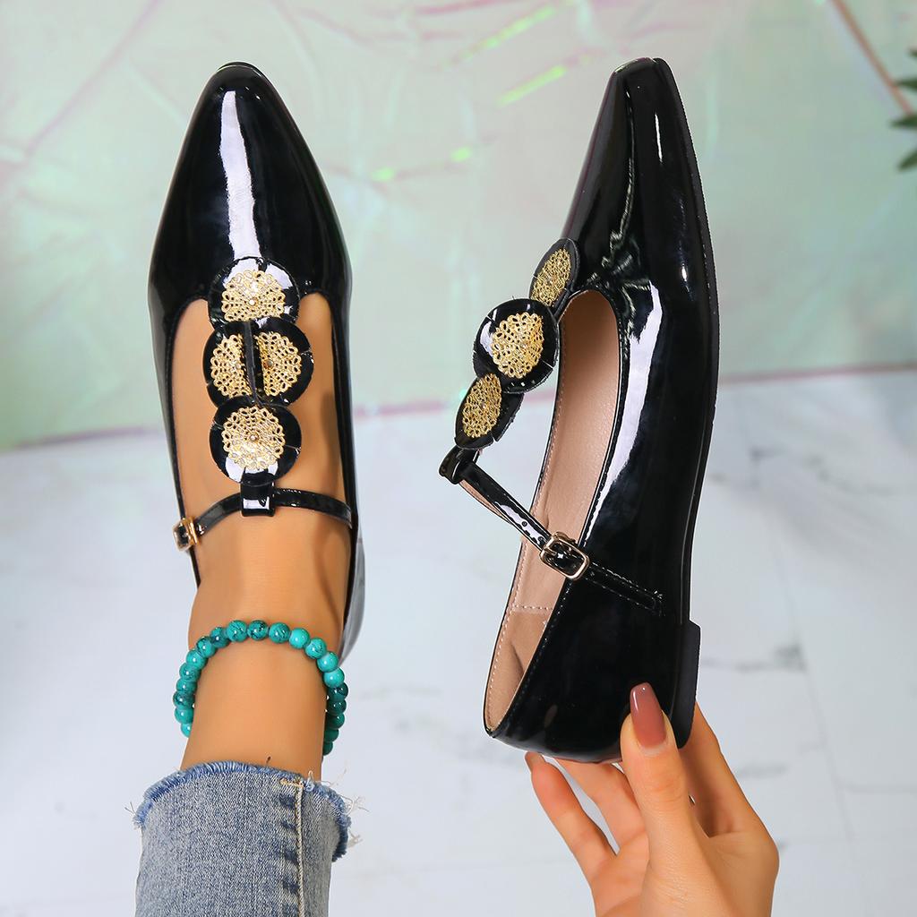 Fashion Luxury Flats Shoes Women Elegant Shallow Shoes Summer New Pointed Toe Retro Shoes Designer Dress Walking Flats Mujer Zapatillas