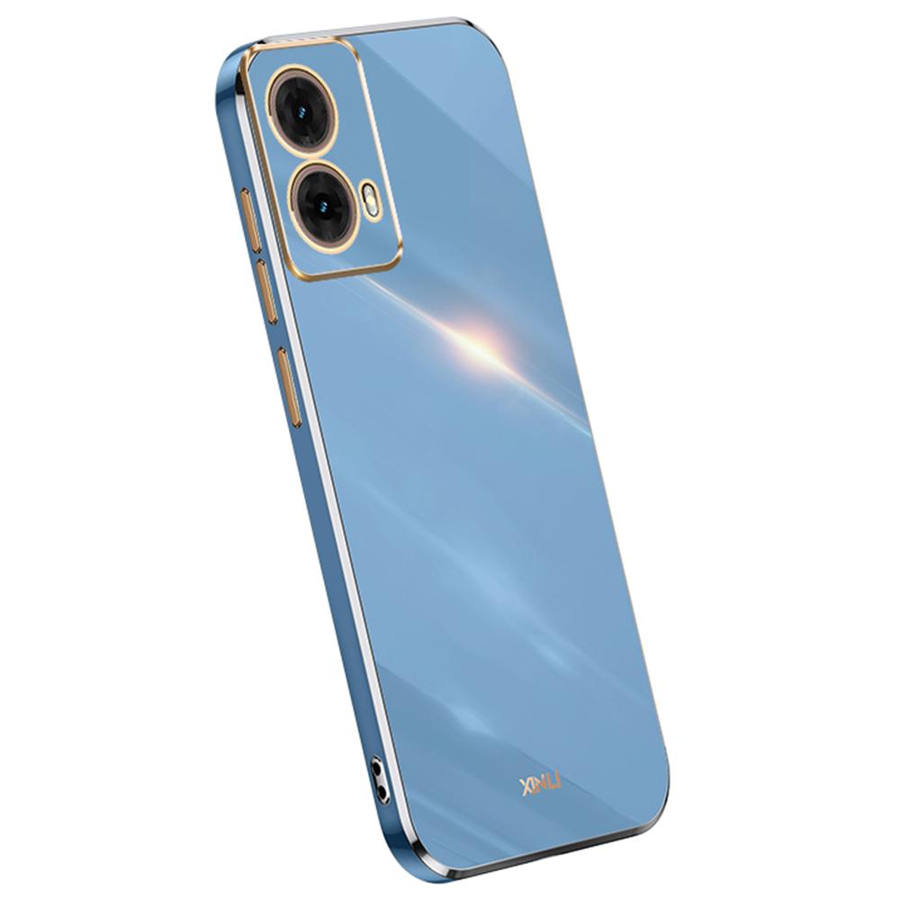

XINLI For Motorola Moto G85 5G Case TPU Phone Cover with Electroplating Frame Blue