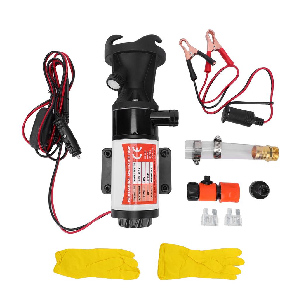 RV Waste Pump 12GPM LSMP1 120 02 Self Priming Macerator Pump for 12V Systems RVs Trailers Boats