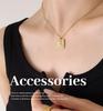 European-Style Personalized Zircon Pendant Necklace In 18K Gold-Plated Titanium Steel Clavicle Chain