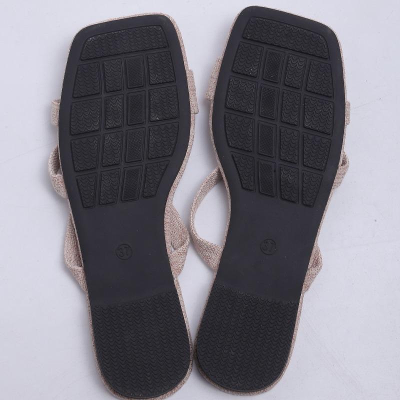 Fashion Plus Size 2025 Summer Open Toe Women's Slippers Hot Sale Square Toe Flat with Sandals Classics Outdoor Daily Casual Slippers