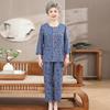 In the Elderly Seven-quarter-sleeved Cotton and Silk Pajamas Set Mother Cardigan Two-piece Set Grandma Wife Rayon Loungewear