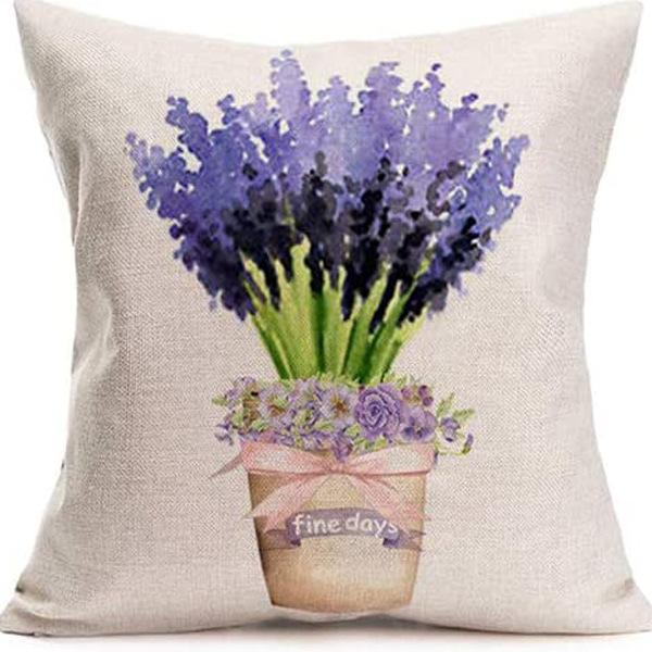 Plant and Flower Hydrangea Printed Linen Pillowcase Home Sofa Living Room Bedroom Pillowcase