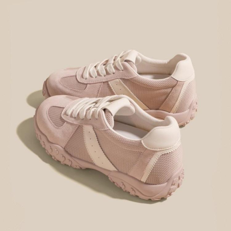 7Cm inner height increase German training shoes women's 2025 new summer mesh breathable round head small sports and leisure shoes