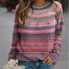 Women's 3D Printed Spot Pattern Knit Pullover: Casual Loose Long Sleeve Sweater
