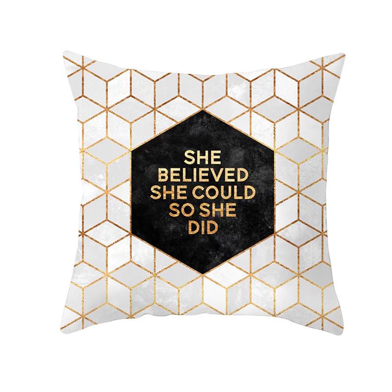 Geometric Sofa Pillow Cover Peach Skin Creative Home Office Cushion Cover Car Cushion