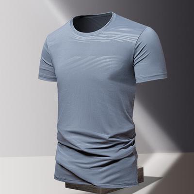 T-shirt Men's Short Sleeved Ice Silk Quick Drying Clothes Outdoor Fitness Sports Round Neck Short T Men