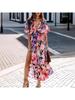 2026 Summer Floral V-Neck Dress: European & American Style, Slimming Fit for Women