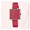 Casio SHEEN Flower Theme Camellia Series Classic Square Business Quartz Movement Leather Strap Japanese and Korean Watch SHE-C141CGL-4AUPFH-person