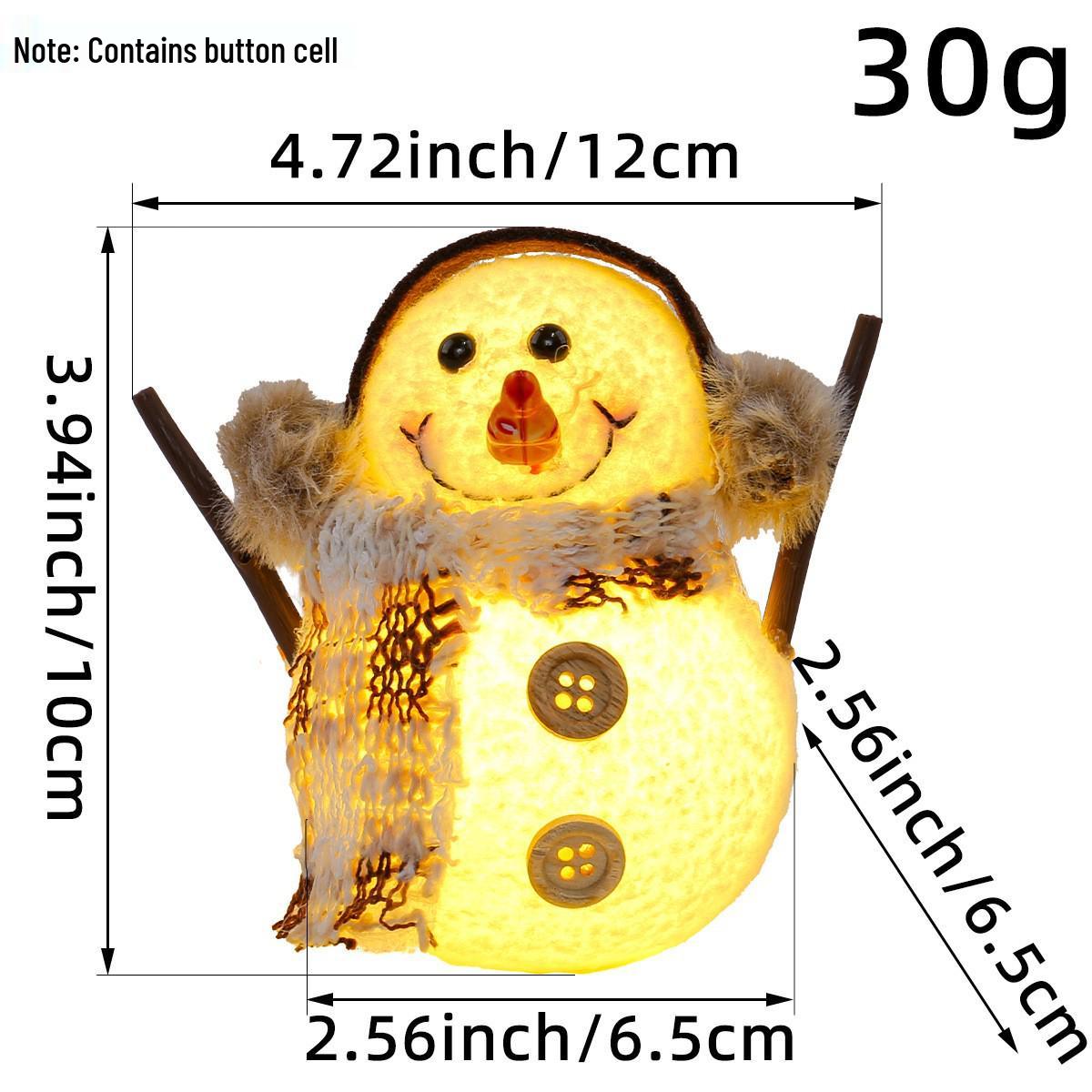 

Рождественское украшение «Светящийся снеговик» с клетчатым шарфом - Детский подарок