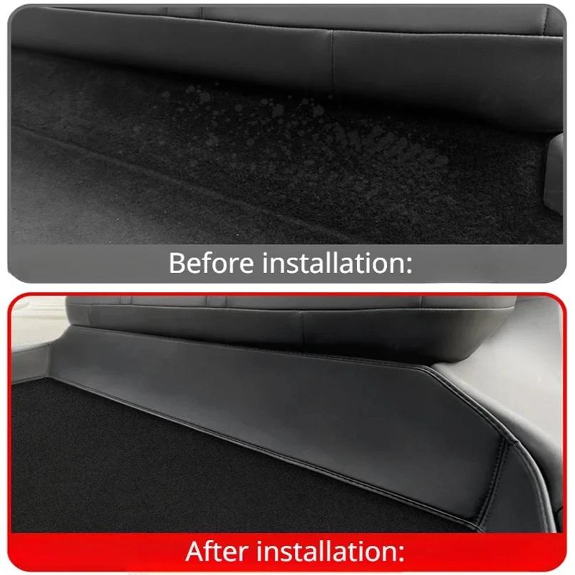 For Tesla Model Y Model 3 Highland Rear Seat Lower Protective Mat Leather Full Surround Seat Anti-Dirty Kick Pad Car Accessories