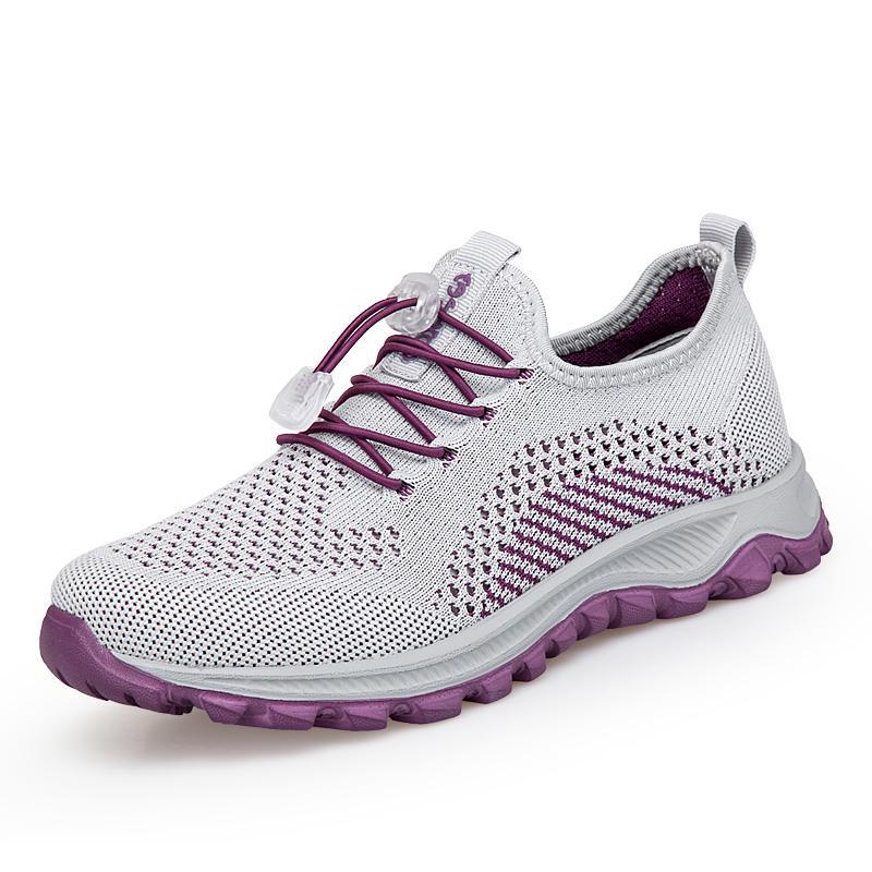 2025 men's and women's flying woven shoes mesh shoes spring and summer low-top breathable holes casual walking shoes elderly shoes parents sports shoe