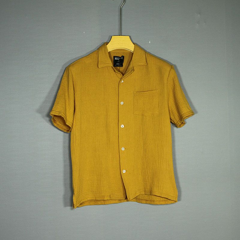 

Летняя мужская ретро-пара повседневная однотонная с коротким рукавом Orange(Color difference shall prevail in kind) S