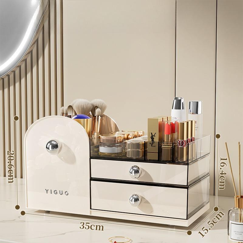 

Home 2 in 1 Cosmetics Jewelry Organizer Makeup Storage Box Table Layers Drawer-style Lotion Lipstick Storage Box Jewelry Storage