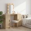Makeup Table with Storage Brown 102 x 33 x 135 cm Engineered Wood