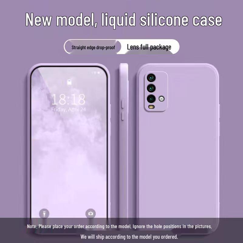 Redmi 9T Anti-Fall Liquid Silicone Solid Color Case