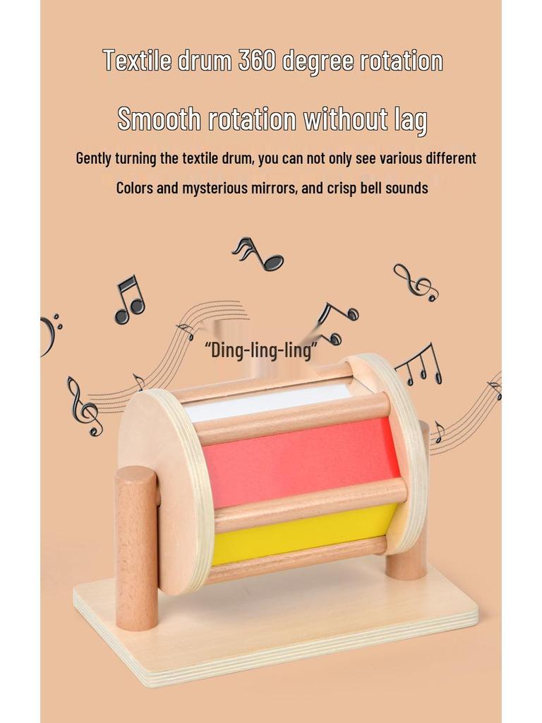 Montessori Early Education Toy Set: Round Ball Coin Box, Object Permanence Drawer & Textile Drum for Toddlers 0-3 Years