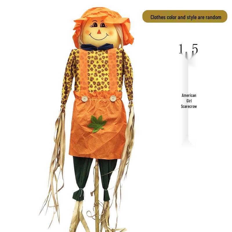 Cute Scarecrow Halloween Decorations: Small & Medium Pumpkin Lanterns for Bar, Party, Haunted House, and Pastoral Themes.
