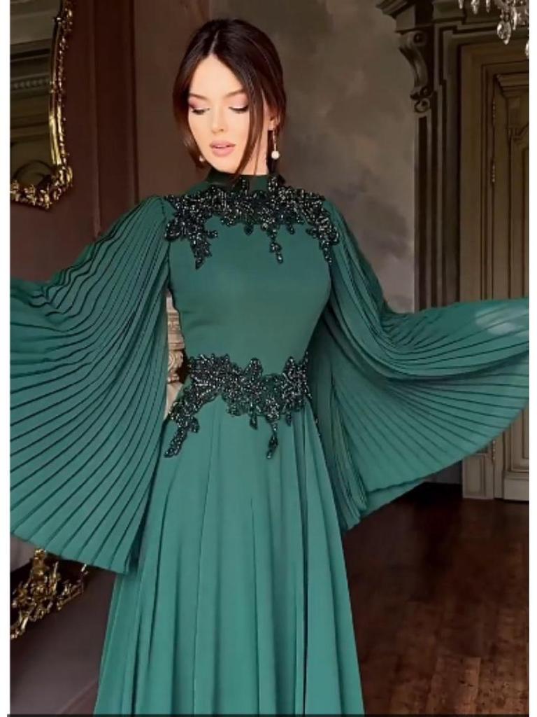 2024 Autumn/Winter Women's Lace Trim Long Robe Evening Dress