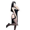 Temptation Nun Role Play Lingerie Set – Passionate Cutout Pajama Costume