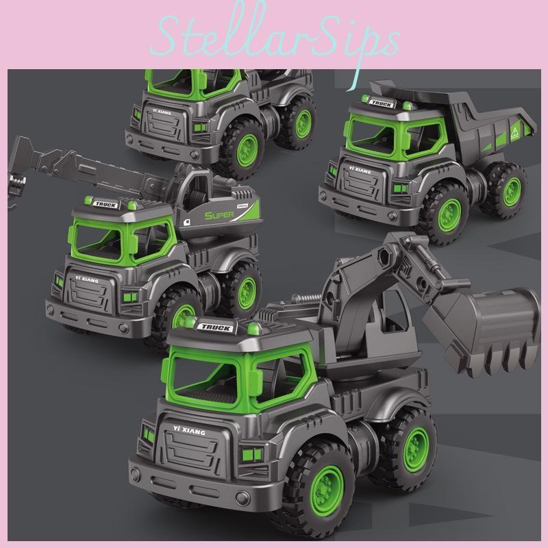Alloy Excavator Inertial Mixer Truck Dump Truck Crane Model Children Car Toy