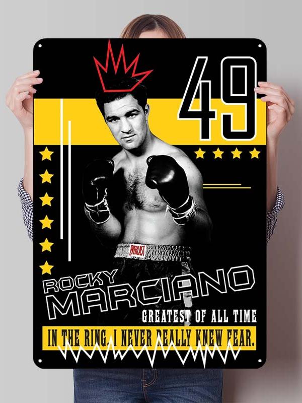 Rocky Marciano Bokser Metalowe Plakaty Vintage Dekoracja Wnętrz Niestandardowe Bokserskie Metalowe Tabliczki Cyny do Dekoracji Ściennej Retro Dekor