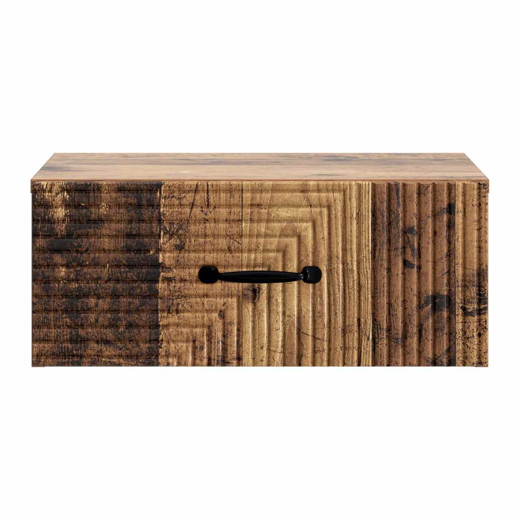 Wall Mounted Nightstand Reclaimed Wood Look 49 X 34.5 X 20 Cm